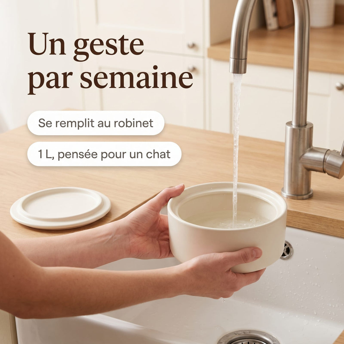 Un geste par semaine : remplissage de la fontaine La Ronde au robinet