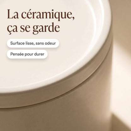 La céramique ça se garde : détail de la glaçure crème de la fontaine La Ronde