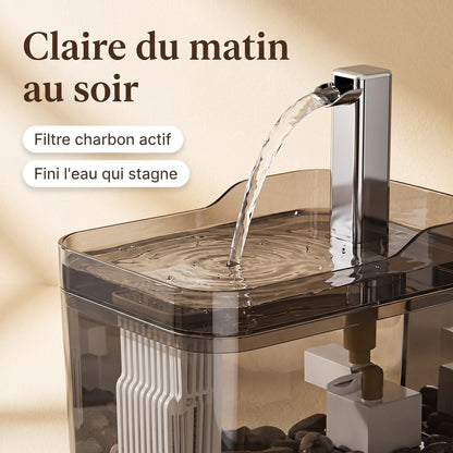 Claire du matin au soir : eau filtrée de la fontaine La Claire