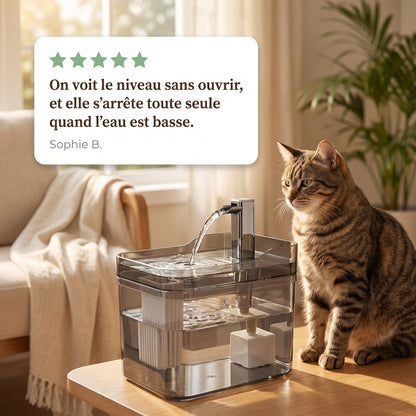 Avis client sur la fontaine transparente La Claire