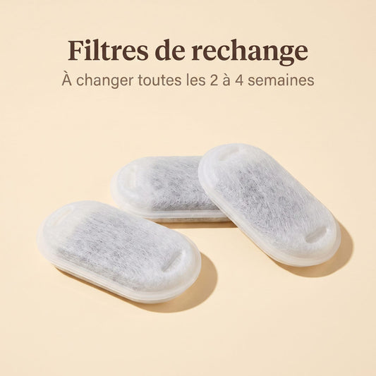 Filtres de rechange pour les fontaines à eau chat en inox 2,2 L