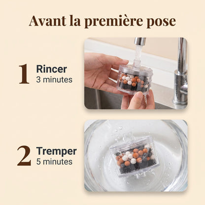 Rincer trois minutes puis tremper cinq minutes avant la première pose