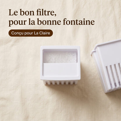 Filtres vus de dessus, conçus pour la fontaine La Claire