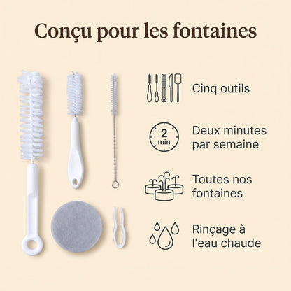 Quatre bénéfices du kit de nettoyage pour fontaine à eau chat